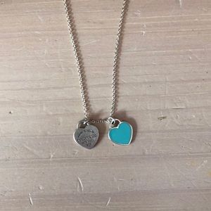 Tiffany Co Teal Heart Necklace 